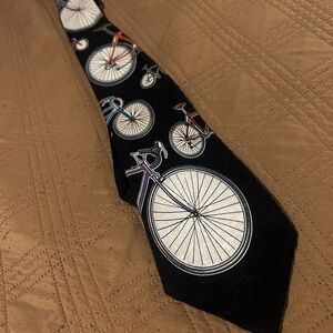 Bicycle Patterned Black Tie
